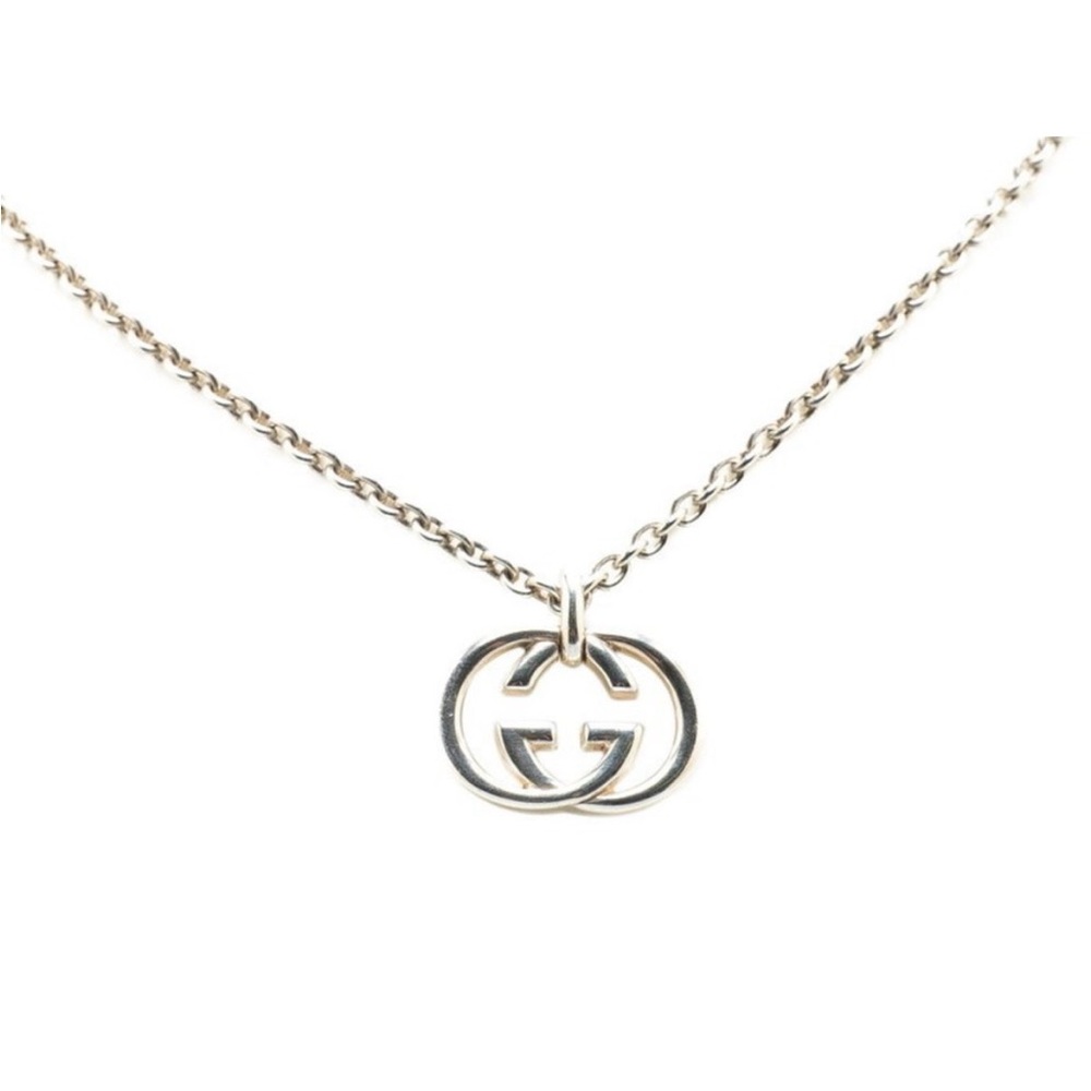 Gucci Interlocking G 925 Sterling Silver Necklace 18”